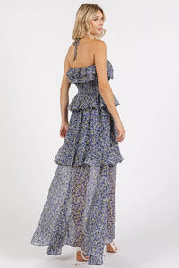Mittoshop Ruffled Smocked Floral Halter Neck Maxi Dress - Brittney MADE
