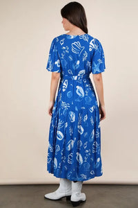 VERY J Printed V-Neck Resort Midi Dress - Brittney MADE