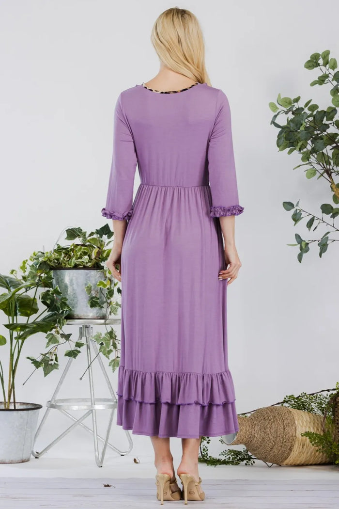Celeste Full Size Layered Ruffle Hem Dress with Pockets - Brittney MADE
