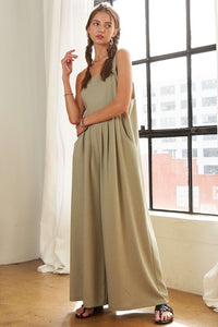 ADORA Square Neck Wide Leg Overalls with Pockets - Brittney MADE