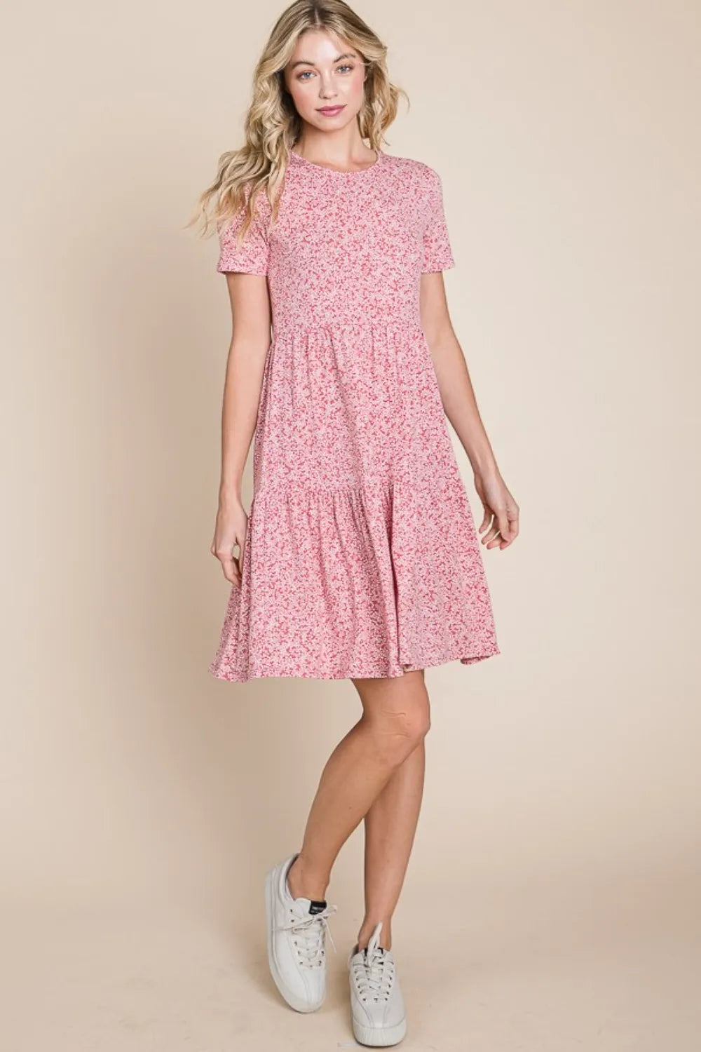 BOMBOM Printed Short Sleeve Mini Dress - Brittney MADE