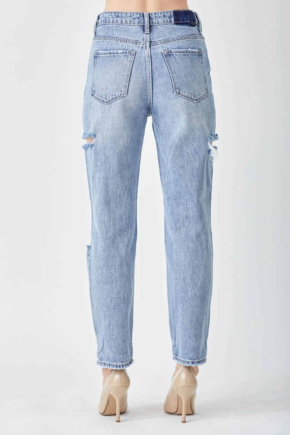 RISEN Distressed Slim Cropped Jeans - Brittney MADE