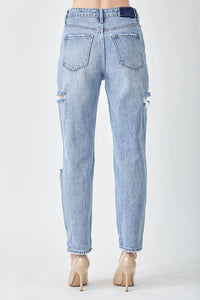 RISEN Distressed Slim Cropped Jeans - Brittney MADE