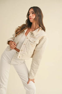 MABLE Embroidered Quilted Cropped Jacket - Brittney MADE