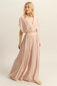 HYFVE Kimono Sleeve Crop Top and Wide Leg Pants Set - Brittney MADE