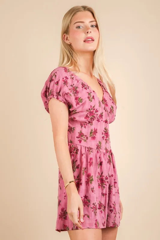 VERY J Floral Printed Ruffle Romper - Brittney MADE
