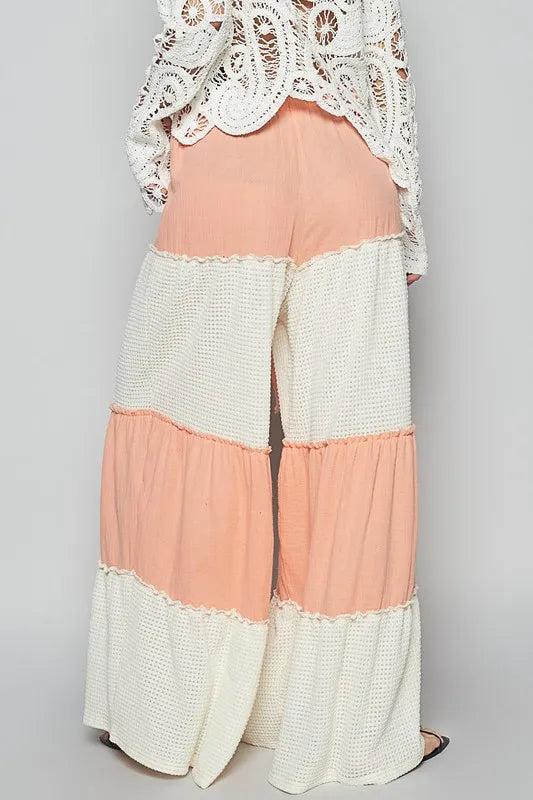 POL Two Tone Drawstring Wide Leg Pants - Brittney MADE