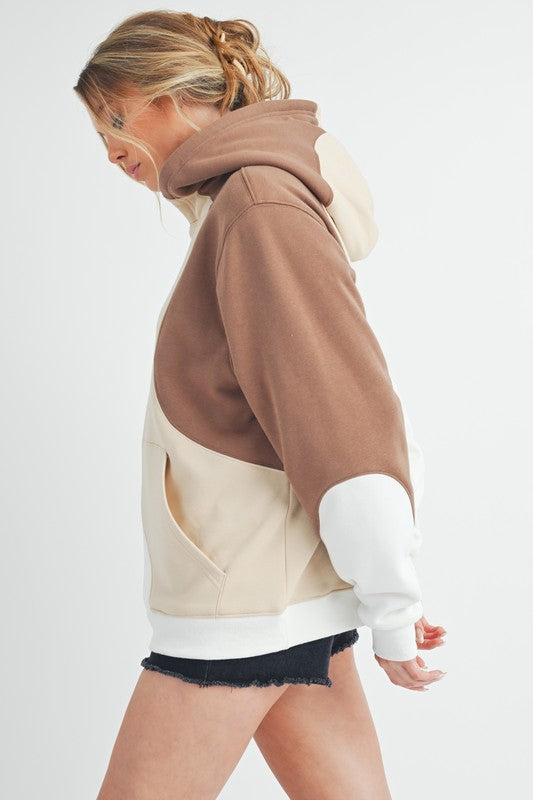 Aemi + Co Color Block Hoodie with Kangaroo Pocket - Brittney MADE