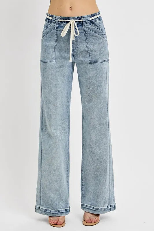 RISEN Full Size Straight Leg Jeans with Pockets Plus Size - Brittney MADE