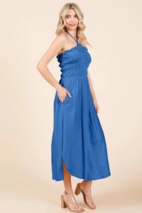 Culture Code Tie Back Shirring Dress with Pockets - Brittney MADE