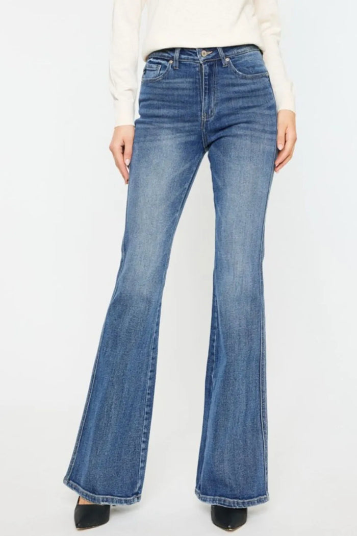 Kancan Cat's Whiskers High Waist Flare Jeans - Brittney MADE