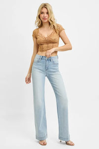 RISEN Full Size Run High Rise Straight Jeans - Brittney MADE