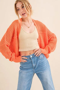 And The Why Fishnet Knitting Bolero Cardigan - Brittney MADE