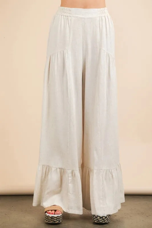 VERY J Palazzo Elastic Waist Comfy Pants - Brittney MADE