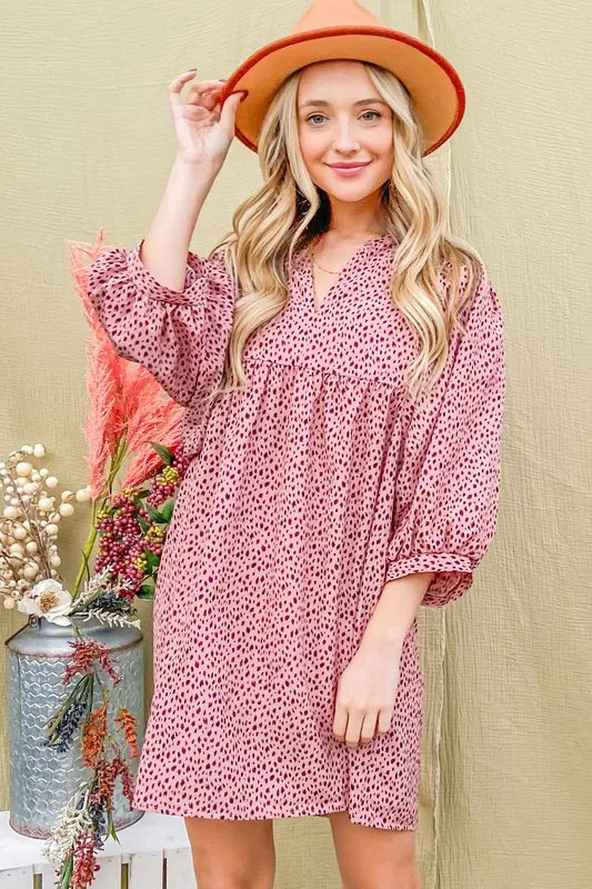 And The Why Leopard Print Baby Doll Mini Dress - Brittney MADE