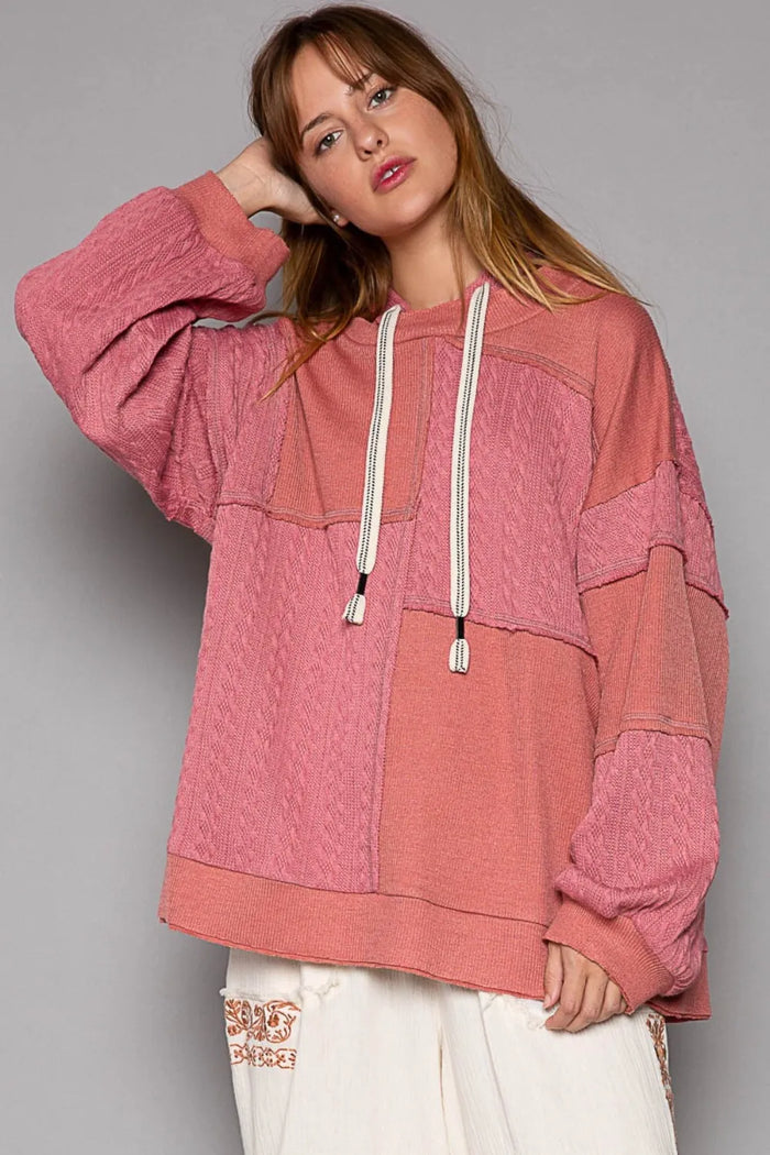 POL Exposed Seam Hooded Knit Top - Brittney MADE