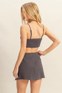 HYFVE Ruched Bra Top and Mini Skirt Set - Brittney MADE