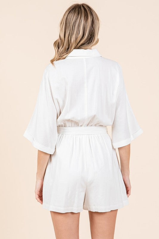 Mittoshop Tie Waist Half Sleeve Romper - Brittney MADE