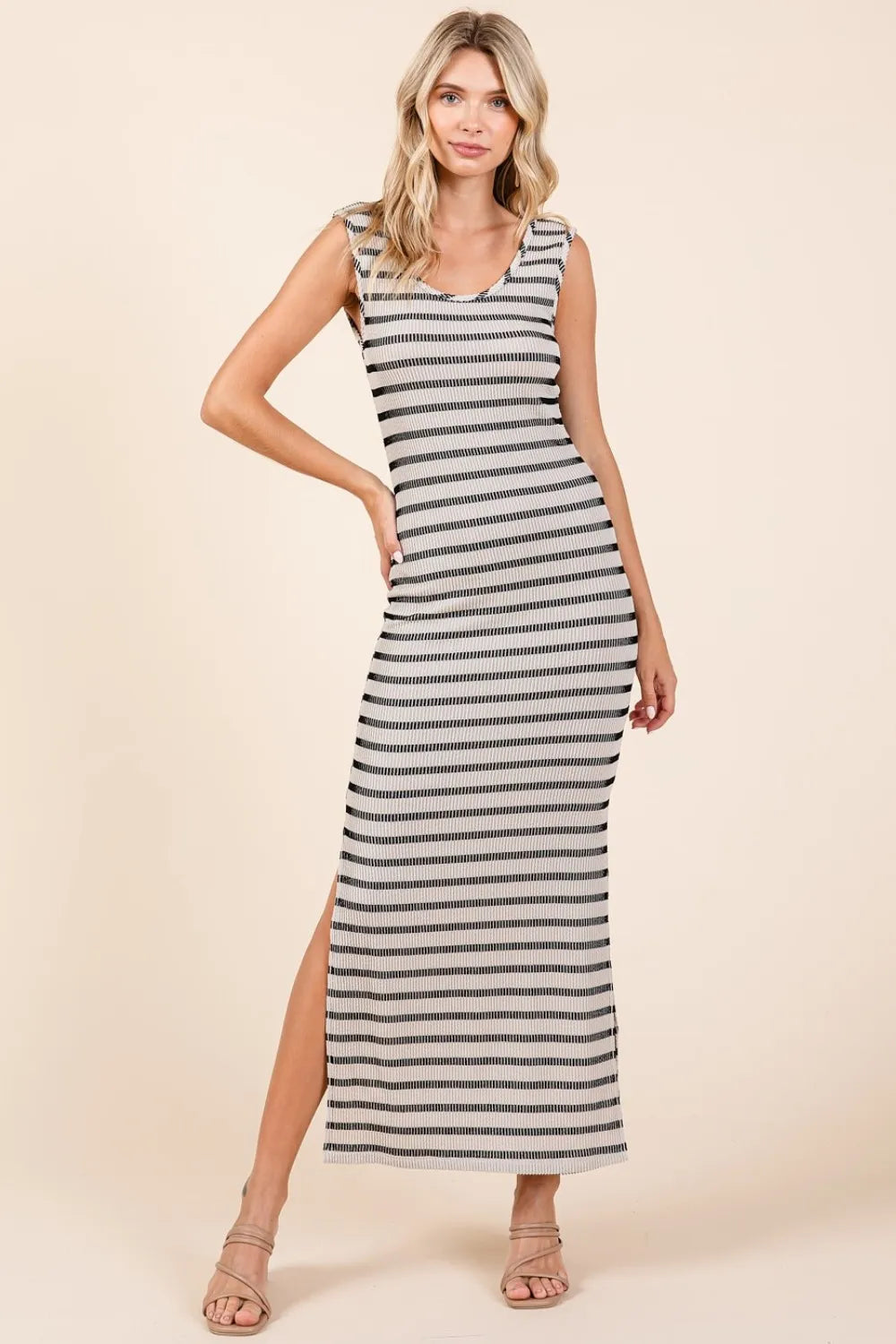 Mittoshop Striped Scoop Neck Sleeveless Maxi Dress - Brittney MADE