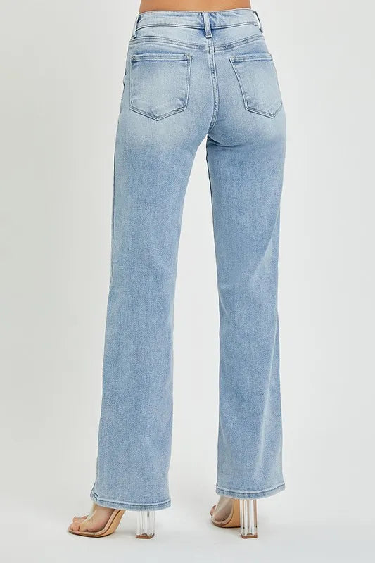 RISEN Plus Size Mid Rise Straight Jeans - Brittney MADE