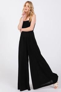 SAGE+FIG Smocked Flowy Wide Leg Jumpsuit - Brittney MADE