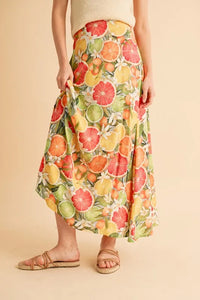 Aemi + Co Fruit Print Maxi Skirt - Brittney MADE