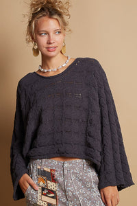 POL Round Neck Cable Knit Cropped Sweater - Brittney MADE