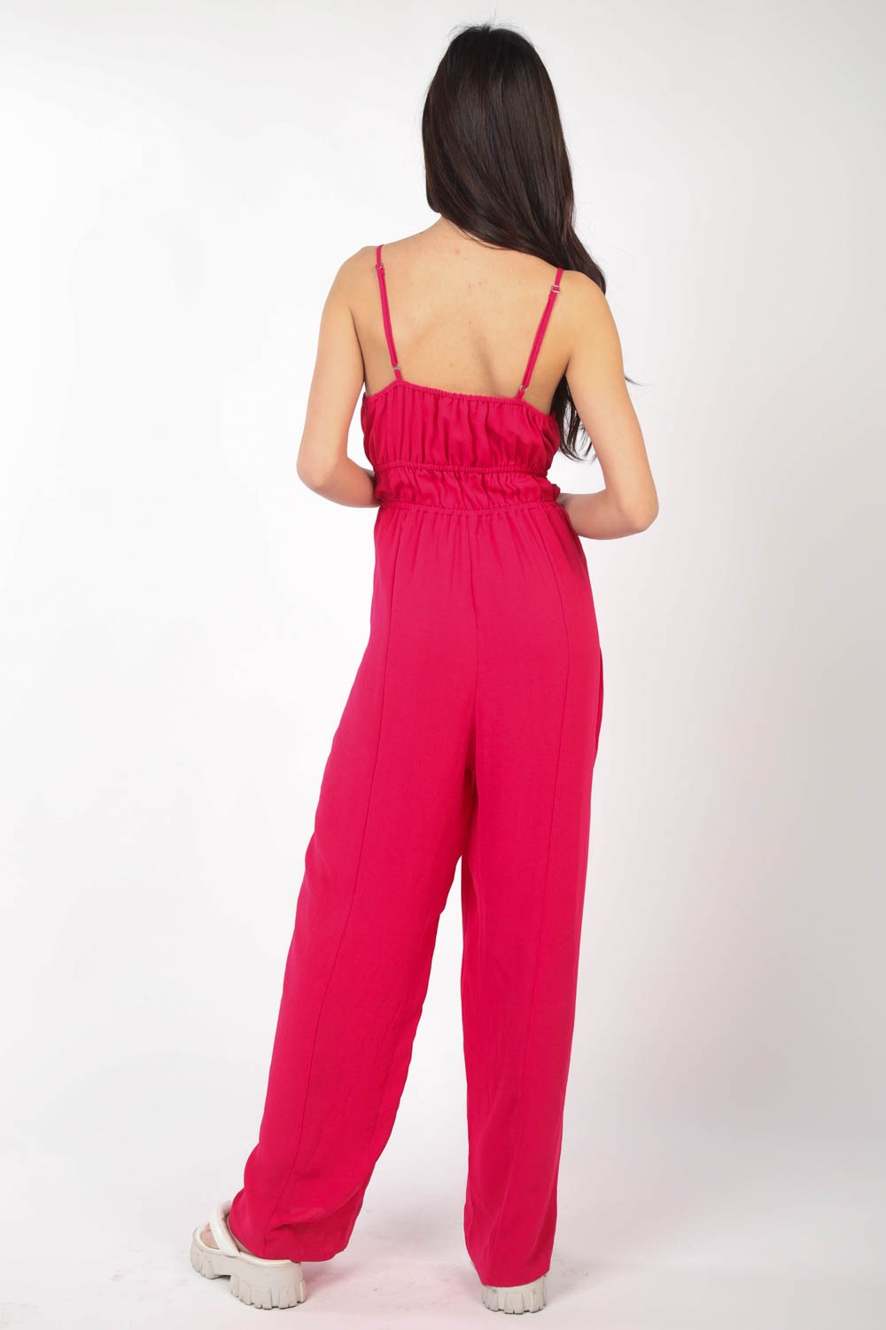 VERY J Pintuck Detail Woven Sleeveless Jumpsuit - Brittney MADE
