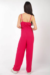 VERY J Pintuck Detail Woven Sleeveless Jumpsuit - Brittney MADE