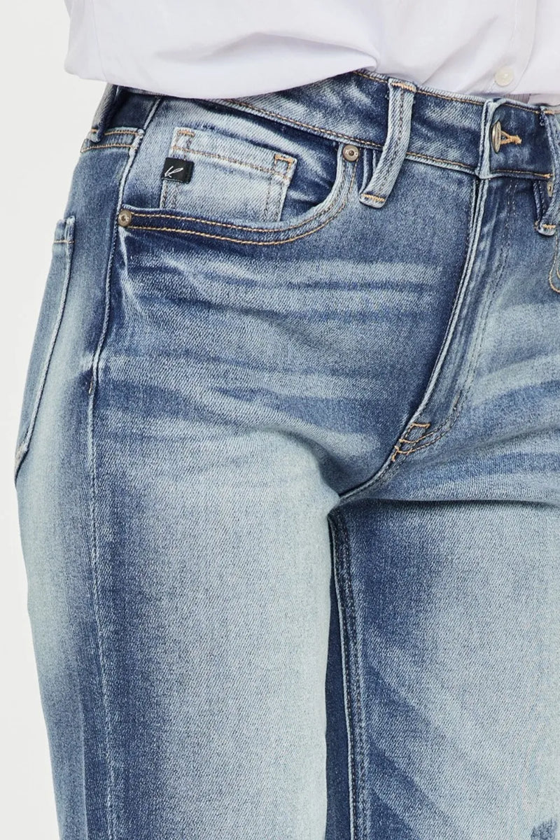 Kancan High Rise Cuffed Straight Jeans - Brittney MADE