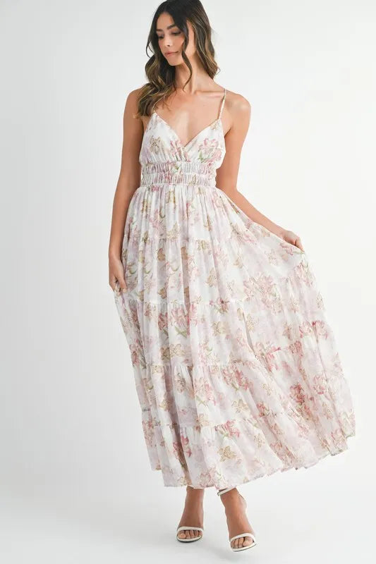 MABLE Floral Print Tiered Cami Maxi Dress - Brittney MADE