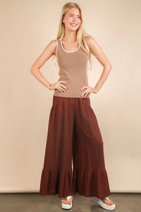 VERY J Palazzo Elastic Waist Comfy Pants - Brittney MADE