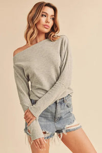 Aemi + Co One Shoulder Long Sleeve Knit Top - Brittney MADE