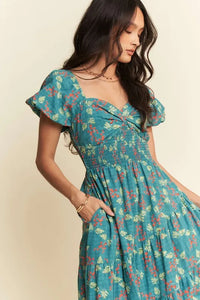 Davi & Dani Lightweight Sweetheart Neck Textured Tiered Maxi Dress - Brittney MADE