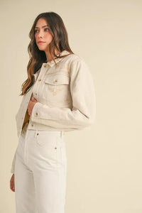 MABLE Embroidered Quilted Cropped Jacket - Brittney MADE