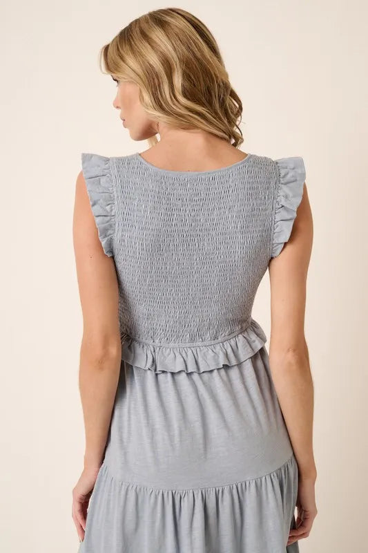 Mittoshop Smocked Ruffled Tiered Midi Dress - Brittney MADE