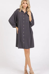 Mittoshop Airflow 3/4 Sleeve Buttoned Shirt Mini Dress - Brittney MADE