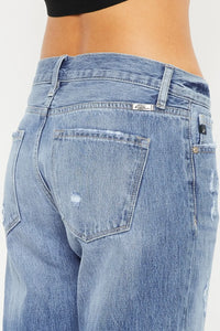 Kancan Mid Rise Distressed Straight Jeans - Brittney MADE