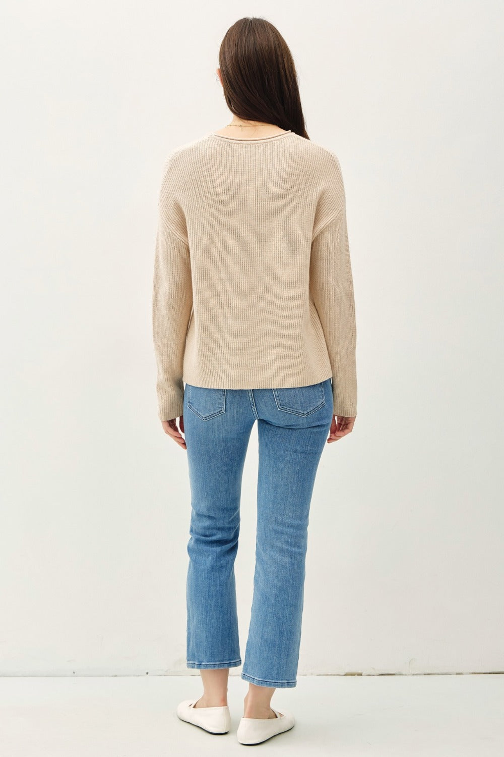 Be Cool Round Neck Long Sleeve Sweater - Brittney MADE