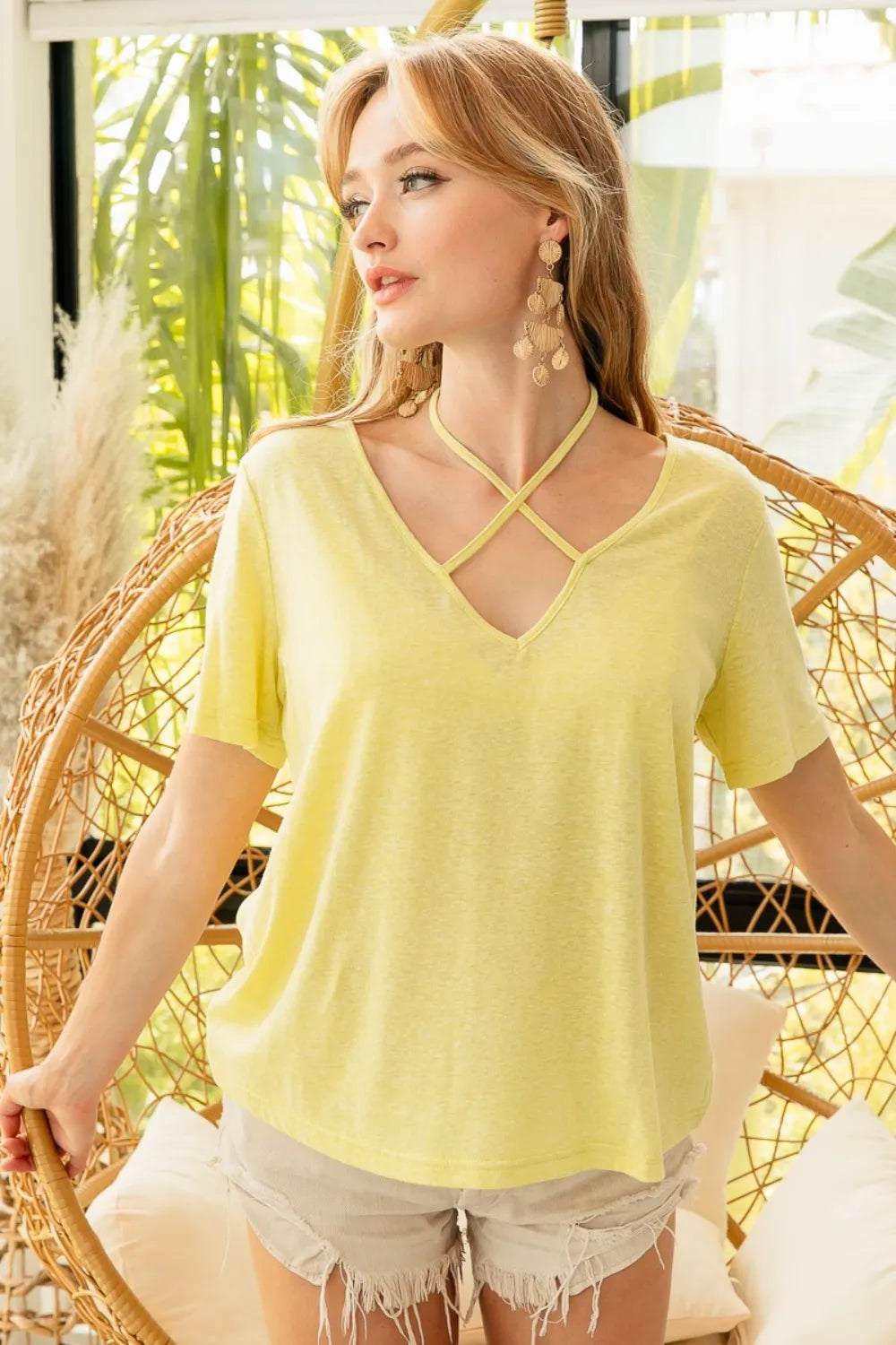 BiBi Tied Detail Short Sleeve T-Shirt - Brittney MADE