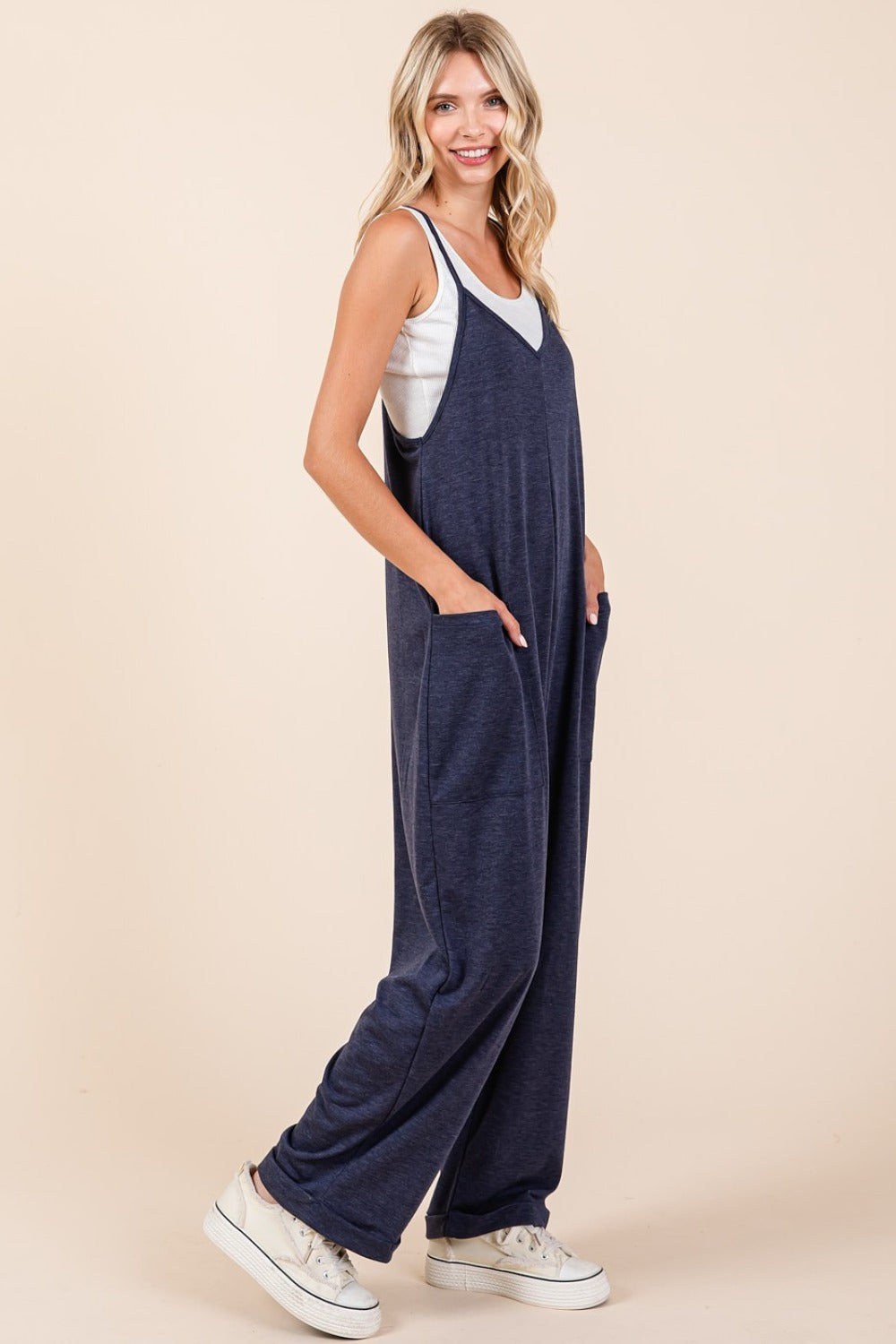 Mittoshop Patch Pocket Wide Leg Sleeveless Jumpsuit - Brittney MADE
