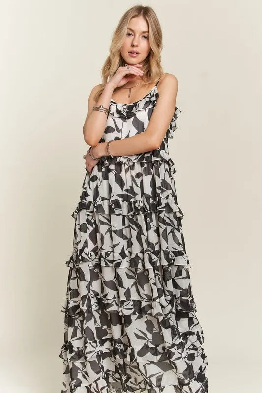 ADORA Ruffled Tiered Scoop Neck Cami Dress - Brittney MADE