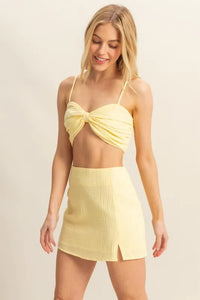 HYFVE Ruched Bra Top and Mini Skirt Set - Brittney MADE