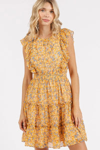 Mittoshop Ditsy Floral Print Ruffle Chiffon Mini Dress - Brittney MADE