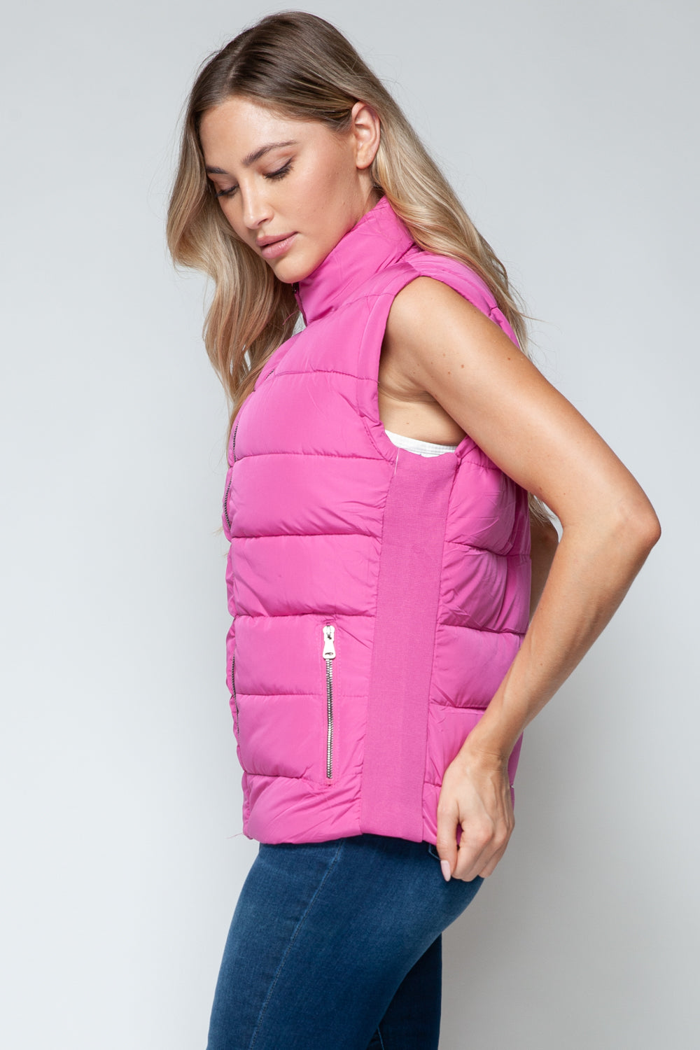 Snobbish Zip Up Turtleneck Vest with Pockets - Brittney MADE