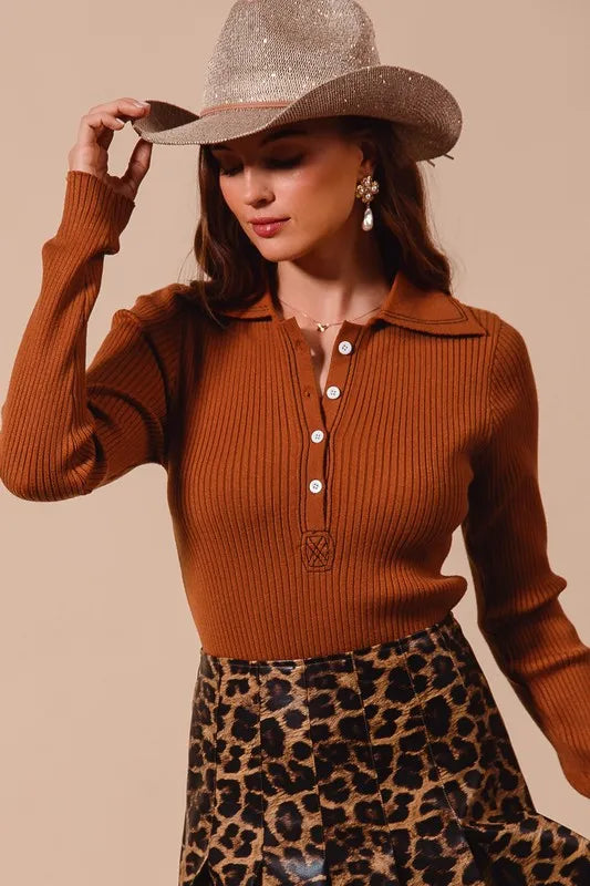 SO ME Stretchy Everyday Rib Knit Top - Brittney MADE