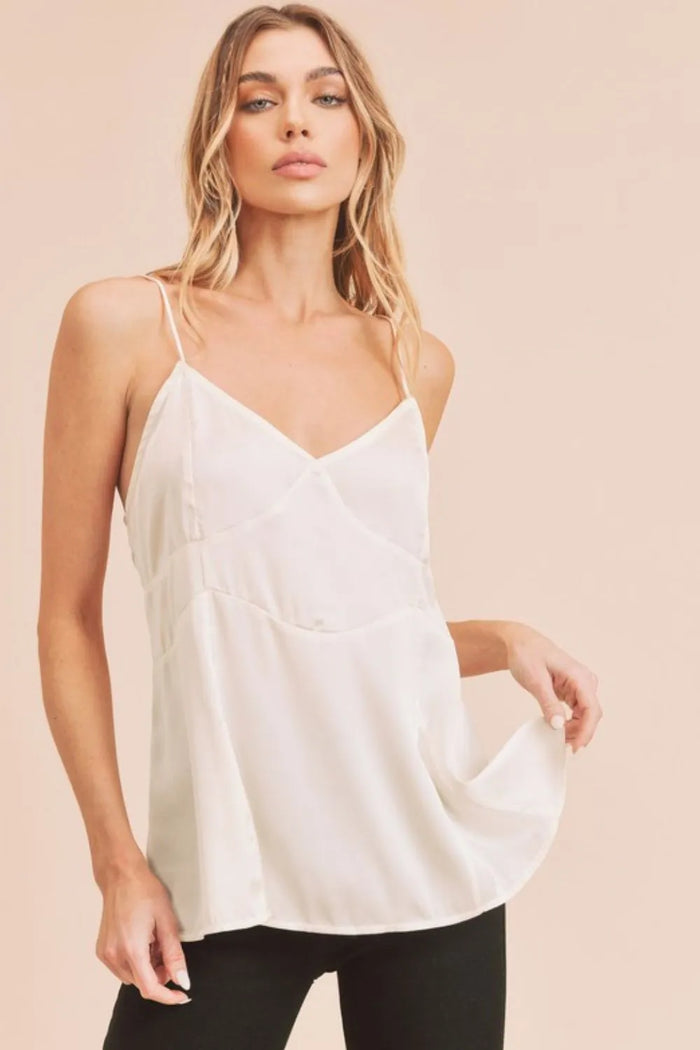 Aemi + Co Tie Back V-Neck Cami - Brittney MADE