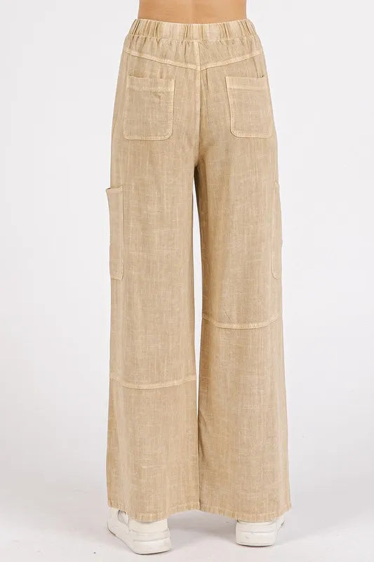 Mittoshop Mineral Wash Drawstring Elastic Waist Pants - Brittney MADE