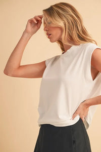 Aemi+Co Solid Color Round Neck Tank - Brittney MADE