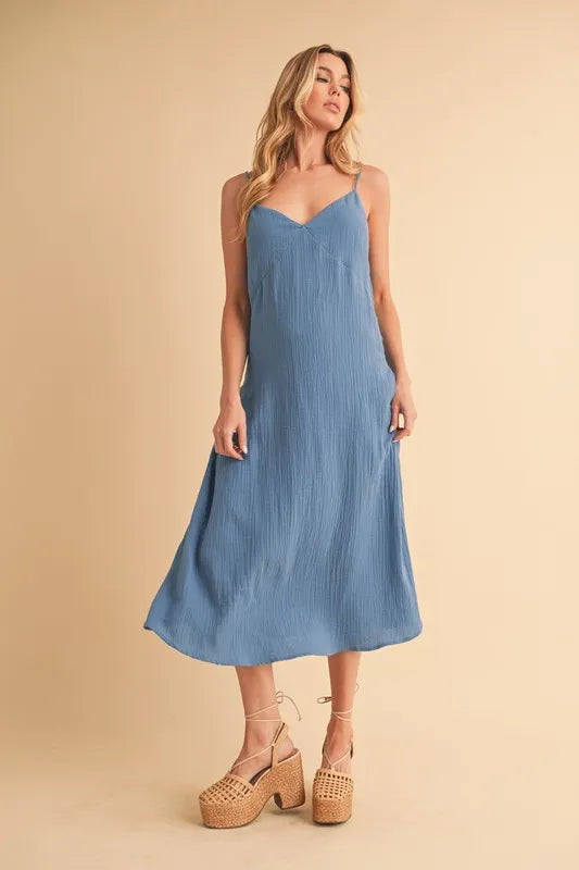 Aemi+Co Side Button Midi Cami Dress - Brittney MADE